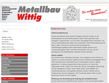 Tablet Screenshot of metallbau-wittig.de